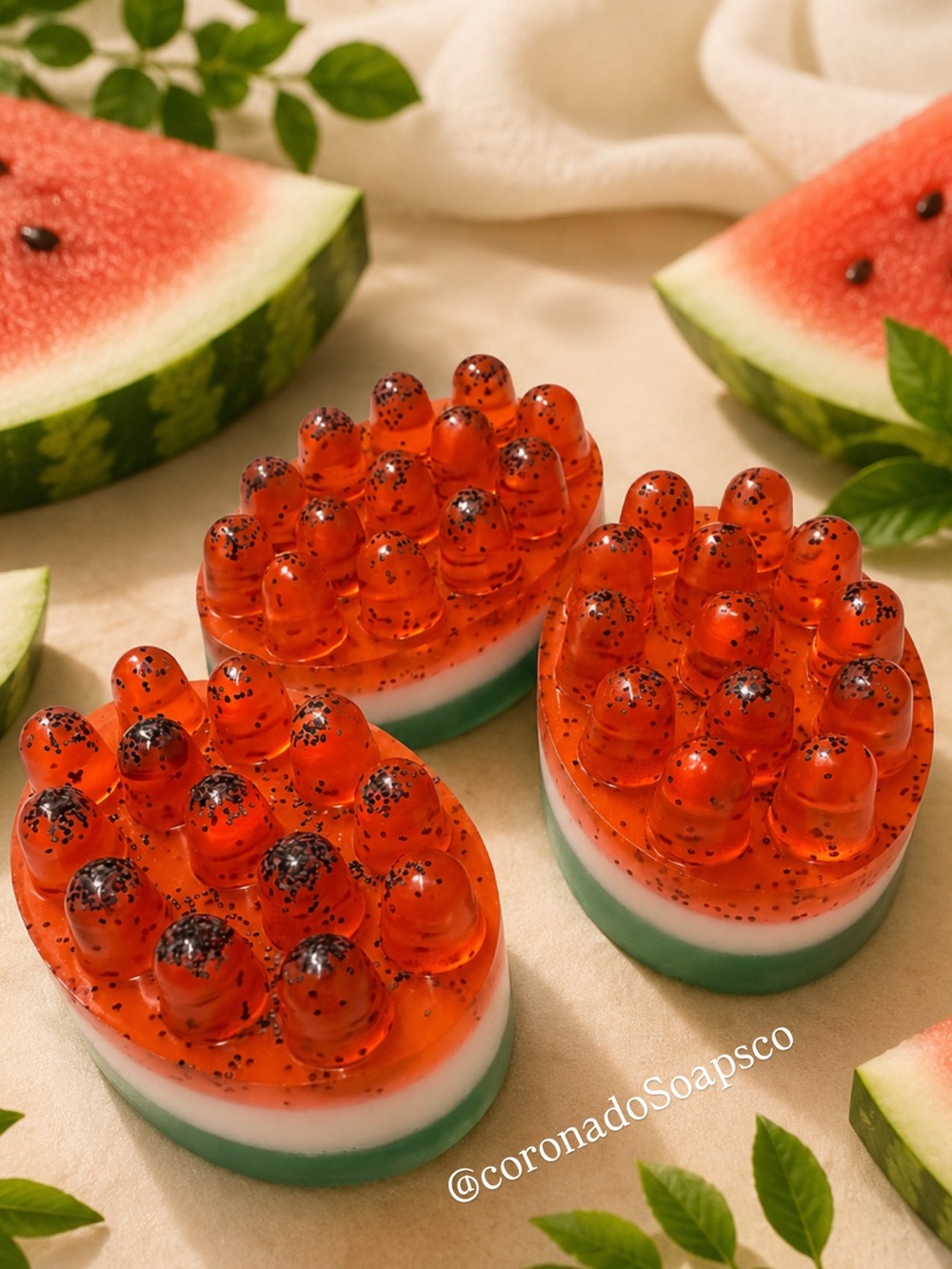 Watermelon massage soap bar ( Sold individually) - Picture 2 of 3